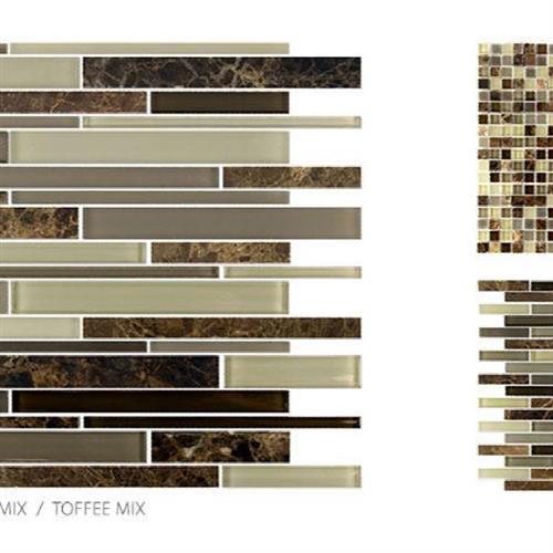Glass & Stone in Toffee - Brick Mosaic Glass Tile