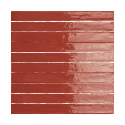 Linea in Terracotta Glossy 2 X 20 Tile