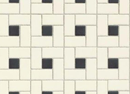Unglazed Mosaics in Biscuit/Black Dot Windmill