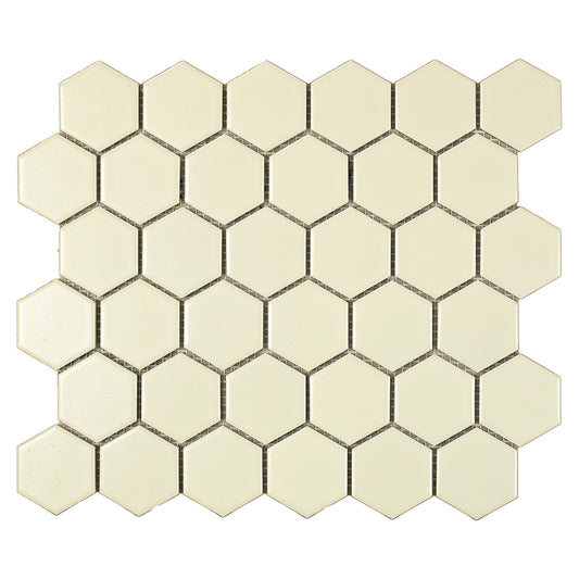 Urban Textures in Ivory 2" Hexagon Tile