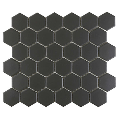 Urban Textures in Graphite 2" Hexagon Tile