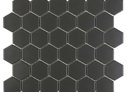 Urban Textures in Graphite 2" Hexagon