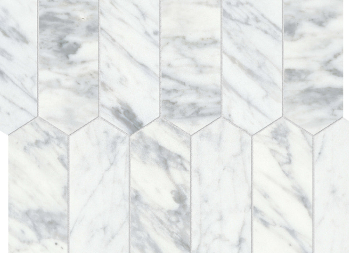 Virtue Bianco in Picket Mosaic Honed