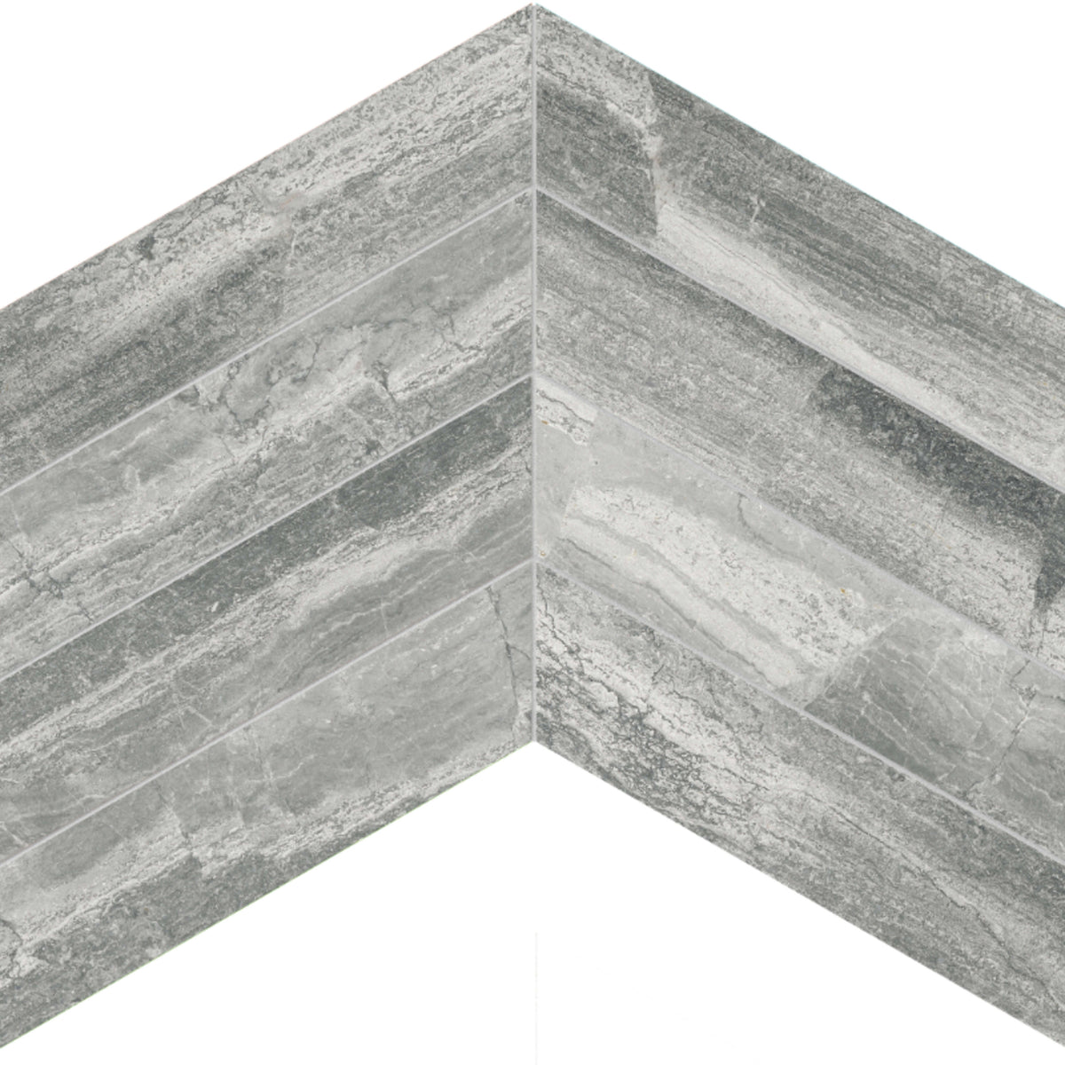 Volcana Notte in Chevron Mosaic Honed Natural Stone
