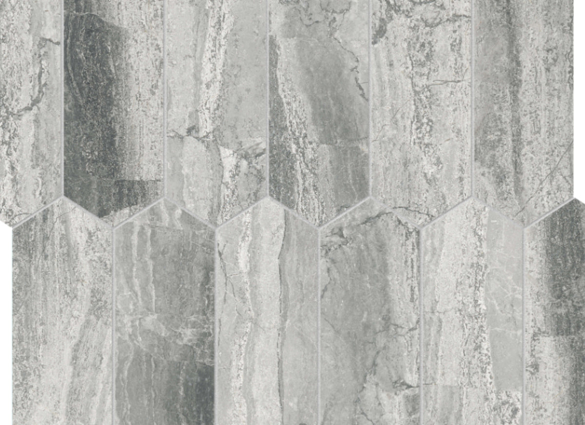 Volcana Notte in Picket Mosaic Honed