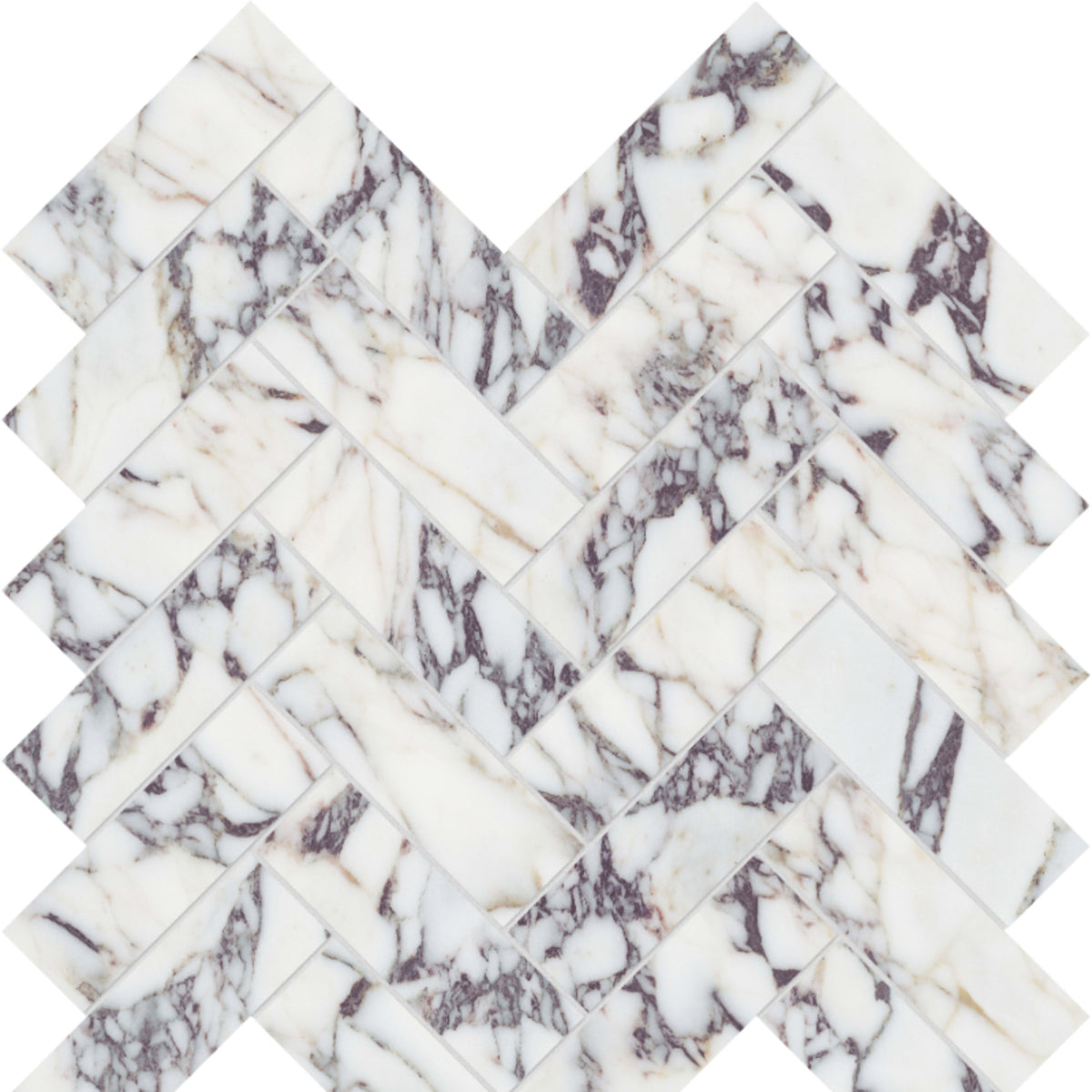 Viola Roccia in Herringbone Mosaic Honed Natural Stone