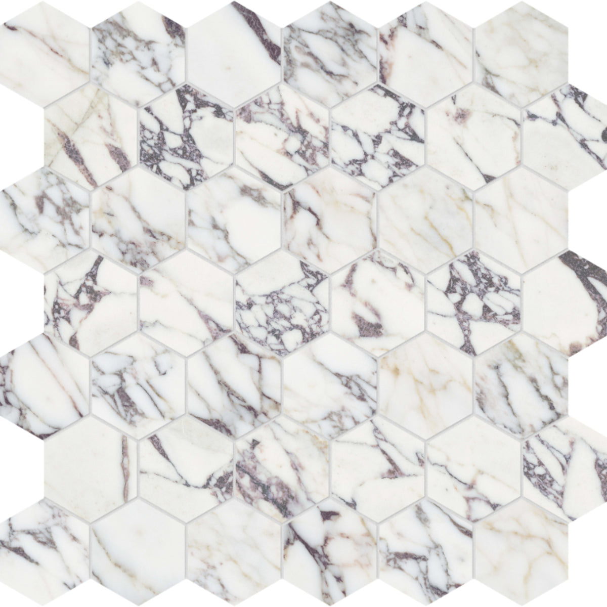 Viola Roccia in Hexagon Mosaic Honed Natural Stone