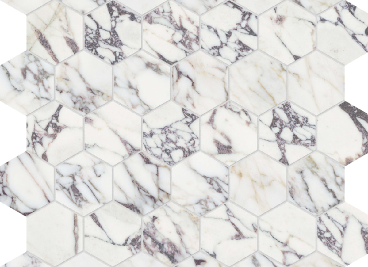 Viola Roccia in Hexagon Mosaic Honed