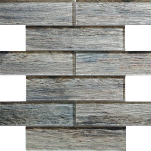 Wood Glass in Birch - Linear Mosaic Glass Tile
