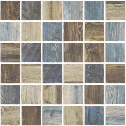 Woodland in Oak Indigo - Mosaic 1x1 Glass Tile
