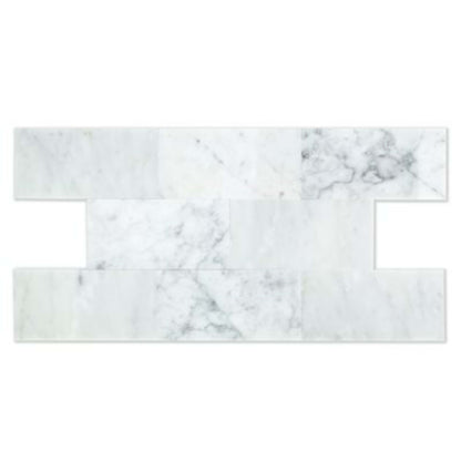 White Carrara in White Carrara 3x6 Polished Natural Stone