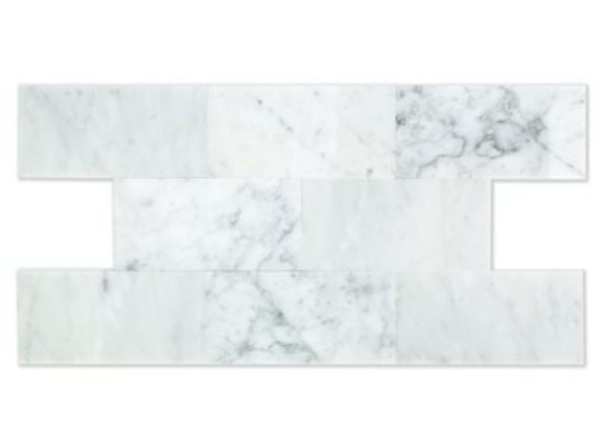 White Carrara in White Carrara 3x6 Polished