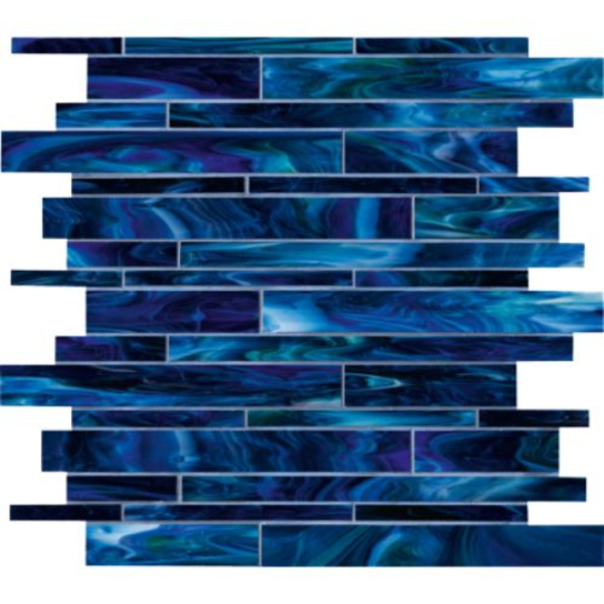 Catwalk in Blue Ballet (Random Strip) Glass Tile