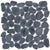Cultura in Black 12" X 12" Pebble On Mesh Natural Stone