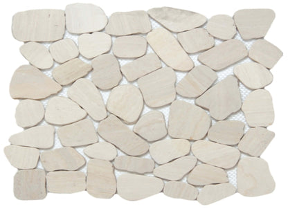 Cultura in Ivory 12" X 12" Pebble On Mesh