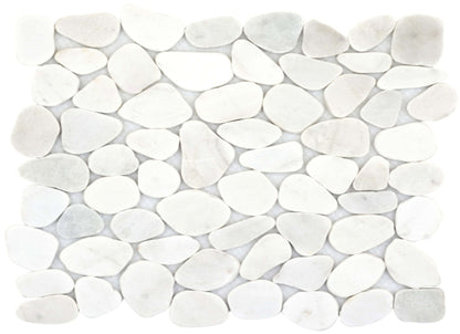 Cultura in White 12" X 12" Pebble On Mesh