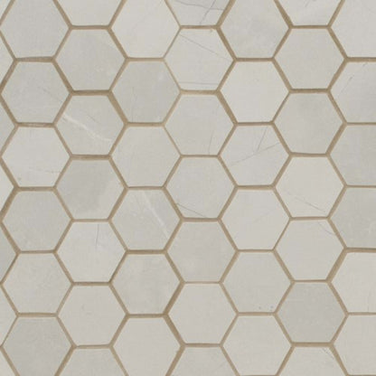 Sande in Ivory 2x2 Hex Tile