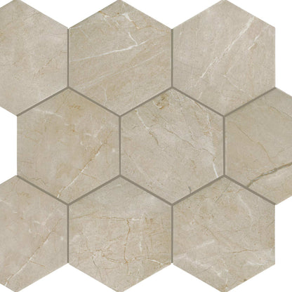 Perpetuo in Elegant Beige Hexagon 8 Tile