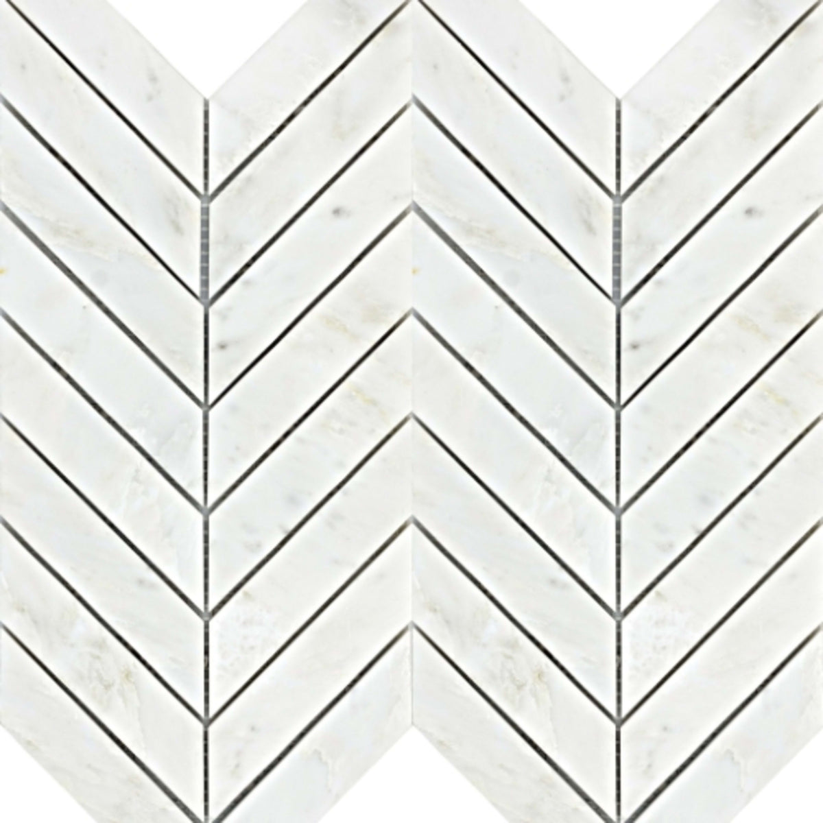 Marble Winter Frost in Winter Frost Chevron Mosaic - Mesh Mosaic Natural Stone